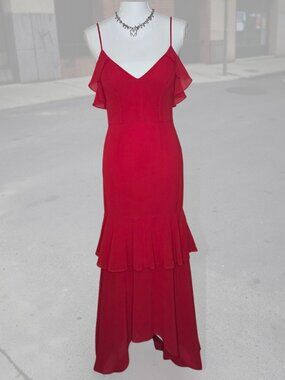 knee length dresses for ladies Burgundy Night Rose Maxi Dress main image 0